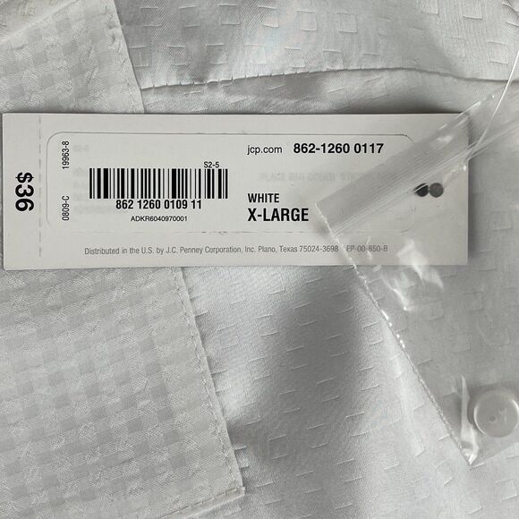 I Heart ❤ Ronson  Button Down Long Sleeve Shirt Women's XL White Textured Preppy - Picture 8 of 16